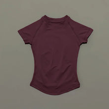 Load image into Gallery viewer, HISTELLO Impact Short Sleeve Top Women Gym Yoga Top Workout Clothes Sports T Shirt Fitness Activewear Running Tight Tops