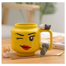Load image into Gallery viewer, Cartoon Ceramic Mug Cup 250ML with Cute Impish Expression Figure Head Pattern Coffee Milk Tea Drinkware for Couple Friend Family