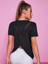 Load image into Gallery viewer, Yoga outfit women's summer sports T-shirt loose breathable quick drying top mesh back training fitness short sleeved