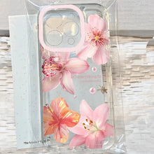 Load image into Gallery viewer, Pink Lily Flower Pattern Phone Case For iPhone 16 17 16e 15 14 13 12 11 Pro Max X XR XSMax 7 8 Plus SE2 Transparent Soft Cover