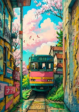 Load image into Gallery viewer, Japanese Street Scenery Sakura Architecture Canvas Posters and Prints Wall Art Paintings Mural for Modern Living Room Home Decor