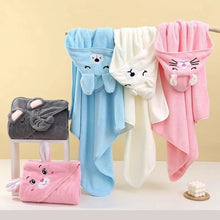 Load image into Gallery viewer, Cartoon Baby Bath Towels Soft Newborn Hooded Towel Blanket Cute Toddler Bathrobe Warm Sleeping Swaddle Wrap for Boys Girls