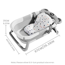 Load image into Gallery viewer, Portable Travel Bathtub, Collapsible Baby Bathtub, with Thermometer &amp;1Soft Floating Cushion, with Drain Hole,For Baby 0-36 Month