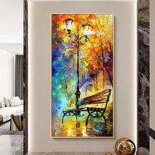 Load image into Gallery viewer, Abstract Streetlight Bench Canvas - Modern Living Room Wall Decor Art