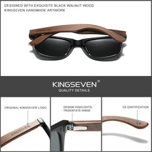 Load image into Gallery viewer, KINGSEVEN Walnut Men&#39;s Sunglasses - Polarized Wood Frame UV400 Handmade Eyewear