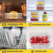 Load image into Gallery viewer, 4 Piece Food Storage Containers Set with Easy Snap Lids (4 Lids + 4 Containers) - Airtight Plastic Containers for Pantry