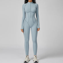 Load image into Gallery viewer, Yoga Bodysuit Long Sleeved Women's Tracksuits Gym Zipper Jumpsuits Sports Workout High-intensity Fitness One-piece Tights Suit
