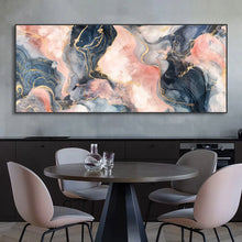 Load image into Gallery viewer, Large Abstract Black Gold Canvas Painting Marble Texture Wall Art Modern Decor