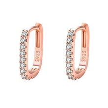 Load image into Gallery viewer, 925 Sterling Silver  Circle Hoop Earrings for Women Fashion Luxury  Crystal Zirconia Earrings Party Wedding Versatile Jewelry