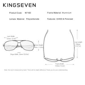 KINGSEVEN Polarized Sunglasses Vintage Mirror Lens Aluminum Temple Sun Glasses