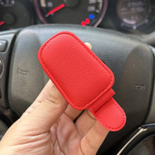 Load image into Gallery viewer, Universal Car Sunglasses Holder Car Magnetic Leather Clip Card Ticket Holder Auto Sun Visor Glasses Box Decoration Accessories