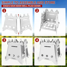 Load image into Gallery viewer, Portable Camping Wood Stove Stainless Steel Folding Lightweight Outdoor BBQ Picnic