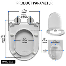 Load image into Gallery viewer, D-Type Toilet Seat Soft Closing Anti-Bacterial Hygienic - Removable Toilet Lid with 360° Rotation Hinge, Easy Install &amp; Cleaning