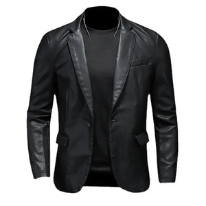 New Men's Slim Fit Moto Biker Jacket - Leather Suede Motorcycle Coat, Turn Down Collar