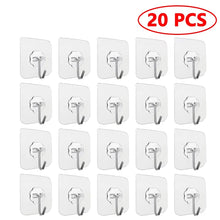 Load image into Gallery viewer, 20/10PCS Hook Self-Adhesive PVC Stainless Steel Transparent Multi-Purpose Wall Holder Door Rack Kitchen Storage Organizer Home