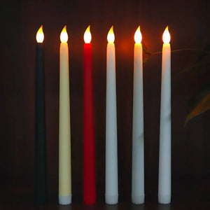 LED Flameless Flickering Taper Candles Remote Control Wedding Home Decor Set