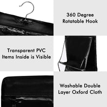 Load image into Gallery viewer, Black Handbag Hanging Organizer - 6 Pocket Foldable Storage Bag