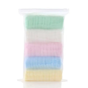 Soft Cotton Baby Towels Set - 5 PCs 30x30cm Bathing Face Washcloth Burp Cloth
