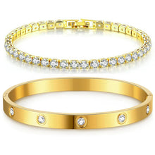 Load image into Gallery viewer, Stackable Gold Tennis Bracelets for Women 14K Gold Plated CZ Jewelry