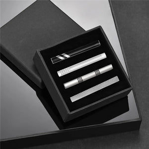 Minimalist Tie Clip & Cufflinks Set for Men - Business Party Gift Box, Luxury Fashion