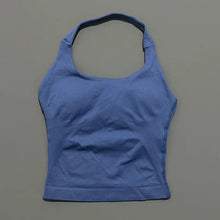 Load image into Gallery viewer, HISTELLO Impact Halter Top Seamless Longline Strappy Gym Top Women Built-in Bra Removable Cups Activewear Yoga Tank Tops
