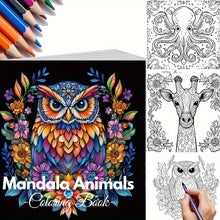 Load image into Gallery viewer, 28 Pages Mandala Animals Coloring Book for Adult Stress Reduction | Colouring Book for Stress Relief and Mood Reduction Valentin
