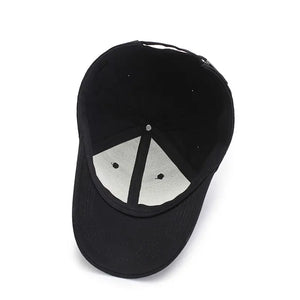 Black Snapback Baseball Cap, Solid Color Fitted Hat, Unisex Casual Dad Hat for Men Women