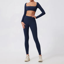 Load image into Gallery viewer, Ctenkevet Long-Sleeved Sports Fitness Set Women Outdoors Running Activewear Female Yoga Clothes Crop Top Sport Outfit For Woman