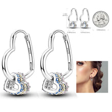 Load image into Gallery viewer, 925 Silver Hoop Earrings  For Woman Pendientes Zircon Heart Shape Star Eardrop Original Earring Fashion Jewelry