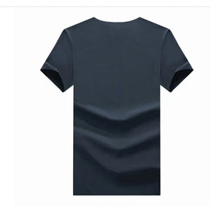 Men's Ice Silk V-Neck Tee: Summer Cool, Quick Dry, Breathable - Short Sleeve Top