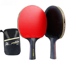 Load image into Gallery viewer, 5/6 Star Table Tennis Racket 2PCS Professional Pinng Two-Piece Pure Wood Table Tennis Paddle High-quality Set with A Bag