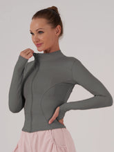 Load image into Gallery viewer, Fitfemme Sports Jacket Women Zip Fitness Yoga Shirt Winter Warm Gym Top Activewear Running Coats Workout Clothes For Cycling