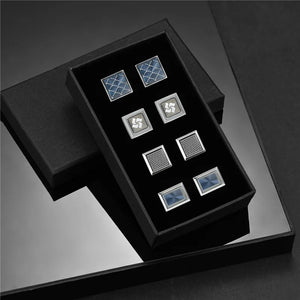 Men's Copper Cufflinks & Tie Clip Set - Luxury Wedding Gifts, Round/Square Design