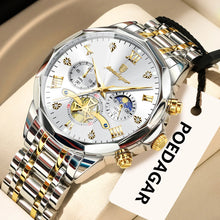 Load image into Gallery viewer, POEDAGAR Original Luxury Men's Watch Waterproof Luminous Chronograph Men Wristwatch Stainless Steel Quartz Watches For Man Reloj