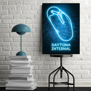 Neon F1 Race Track Poster - Canvas Wall Art for Home Decoration