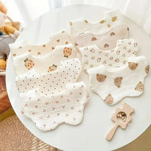 Load image into Gallery viewer, 3PCS Cotton Gauze Baby Feeding Bibs - Soft Infant Print Saliva Towels