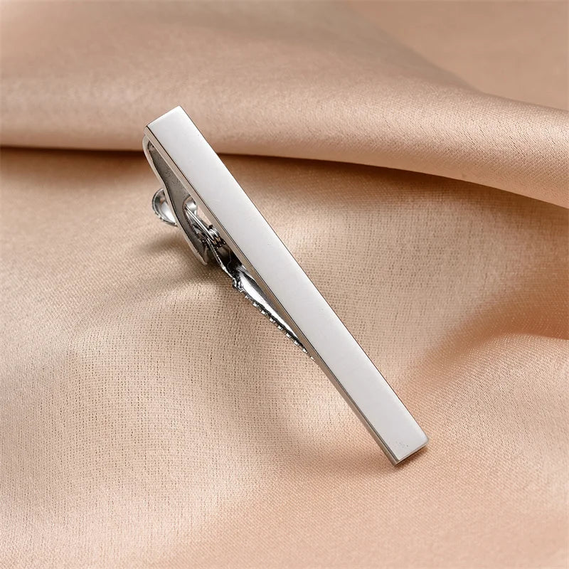 Minimalist Tie Clip & Cufflinks Set for Men - Business Party Gift Box, Luxury Fashion