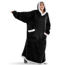 Load image into Gallery viewer, 180cm Super Long Flannel Blanket Pyjamas with Sleeves Winter Hoodies Sweatshirt Women Men Pullover Fleece Giant Oversized Outdoo