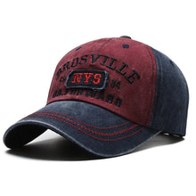 Load image into Gallery viewer, Four Seasons Men Baseball Cap Casual Distressed Washed Cotton Letter Embroidered Cap Bent Brim Dome Casual Sun Protection Hat