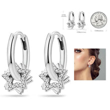 Load image into Gallery viewer, 925 Silver Hoop Earrings  For Woman Pendientes Zircon Heart Shape Star Eardrop Original Earring Fashion Jewelry