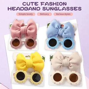 2 PCS Kids Bow Hairpin Mirror Set UV Eye Protection Hair Accessory Baby Gift