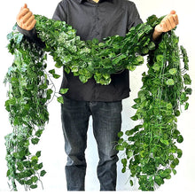 Load image into Gallery viewer, 2.1M Green Ivy Leaf Hanging Vine Artificial Garland – Silk Wall Plant Home Garden Decoration Wedding Party DIY Fake Wreath Leaves