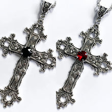 Load image into Gallery viewer, Y2K Punk Crystal Big Cross Pendant Necklaces for Women Men Gothic Irregular Cross Clavicle Chain Necklaces Aesthetic Jewelry