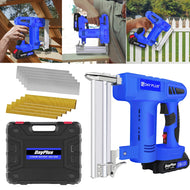 2 in 1 Heavy Duty Electric Nailer with Battery and Charger, 500 Nails and 500 Staples, Nailer for DIY Woodworking Furniture