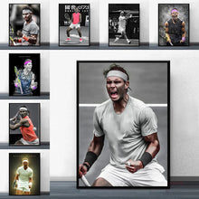 Load image into Gallery viewer, Modern Tennis Wall Art - Rafael Nadal &amp; Roger Federer - Oil on Canvas Posters &amp; Prints