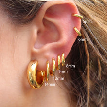 Load image into Gallery viewer, 2PCS Tiny Stainless Steel Huggie Small Hoop Earrings For Women Round Circle Punk Unisex Rock Earring Cartilage Piercing Jewelry