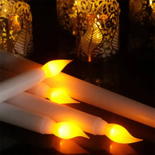 Load image into Gallery viewer, LED Flameless Flickering Taper Candles Remote Control Wedding Home Decor Set