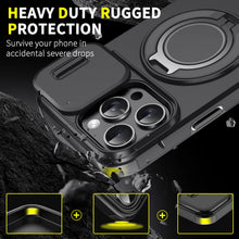 Load image into Gallery viewer, Luxury Magnetic Wireless Charge with Magsafe Armor Case For iPhone 16 15 14 13 12 11 Pro Max Plus Slide Camera Protect PC Cover