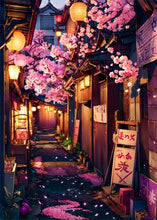 Load image into Gallery viewer, Japanese Street Scenery Sakura Architecture Canvas Posters and Prints Wall Art Paintings Mural for Modern Living Room Home Decor