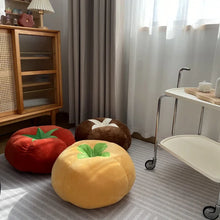 Load image into Gallery viewer, Thickened Cushion with Tomato-Shaped Pillow Vegetable Mushroom Persimmon Round Cushion Pad for Window Seat Pillows for Bedroom
